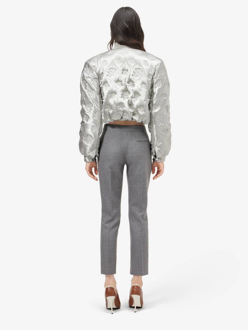 Alexander McQueen 羊毛细条纹烟管裤
