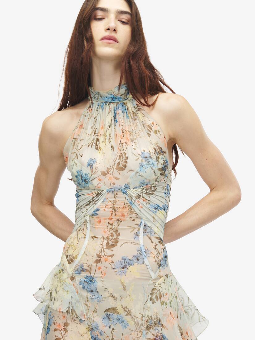 Alexander McQueen 壁纸花卉晚宴连衣裙