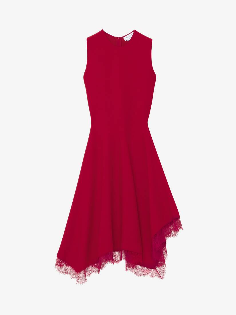 Alexander McQueen 蕾丝饰边A字连衣裙