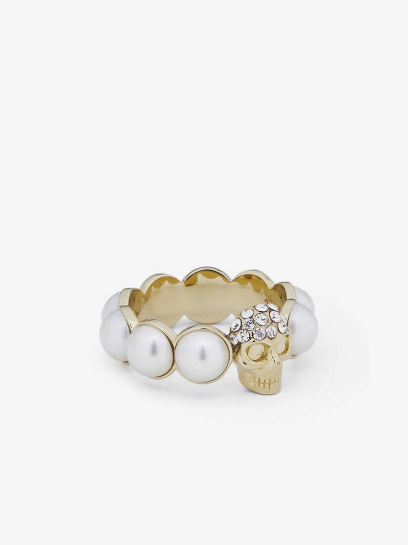 Alexander McQueen Skull仿珍珠戒指