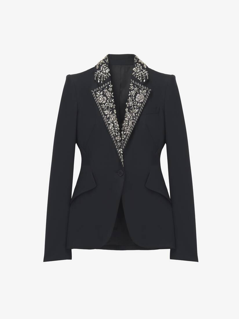 Alexander McQueen 刺绣翻领单排扣夹克