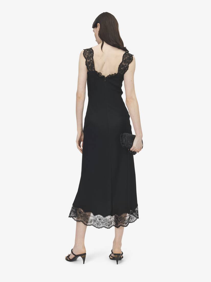 Alexander McQueen 蕾丝饰边中长连衣裙