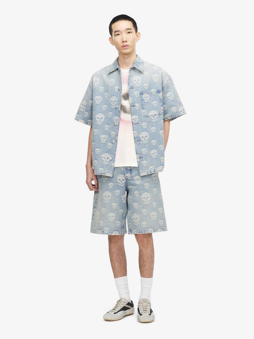 Alexander McQueen Skull提花牛仔衬衫