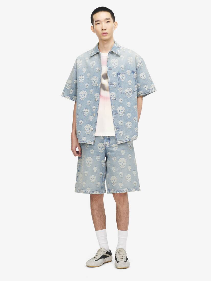 Alexander McQueen Skull提花牛仔衬衫