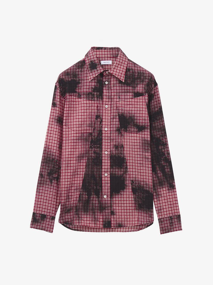 Alexander McQueen 法兰绒格纹扎染衬衫