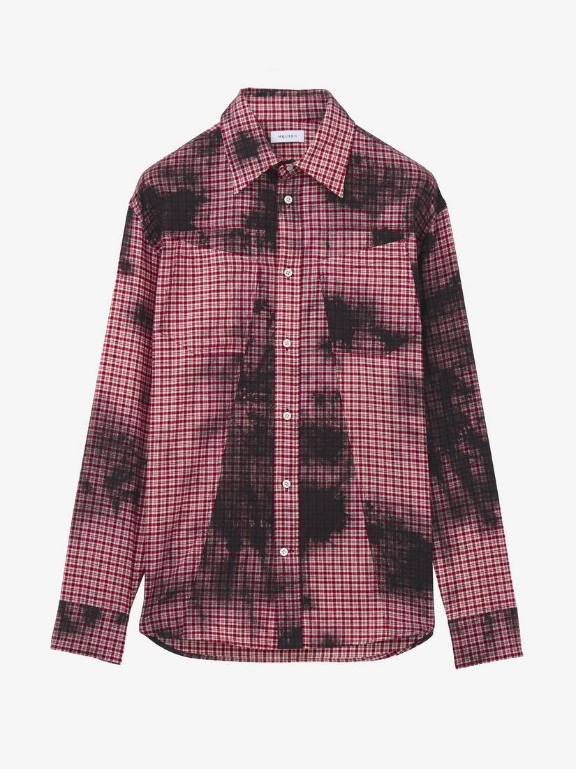Alexander McQueen 法兰绒格纹扎染衬衫