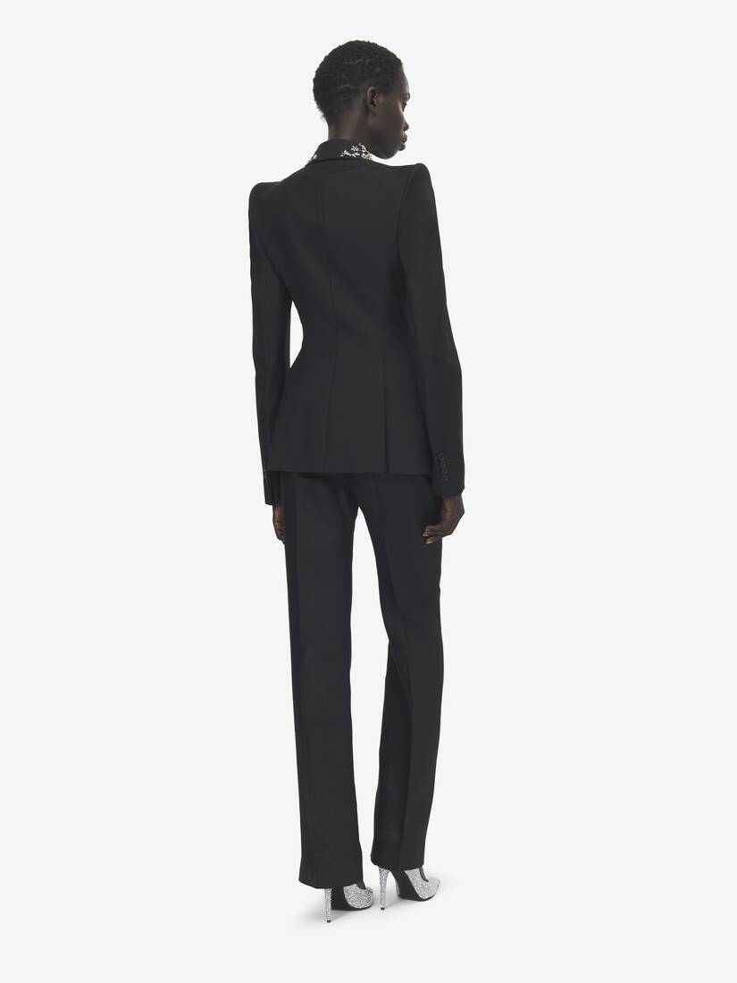 Alexander McQueen 刺绣翻领单排扣夹克