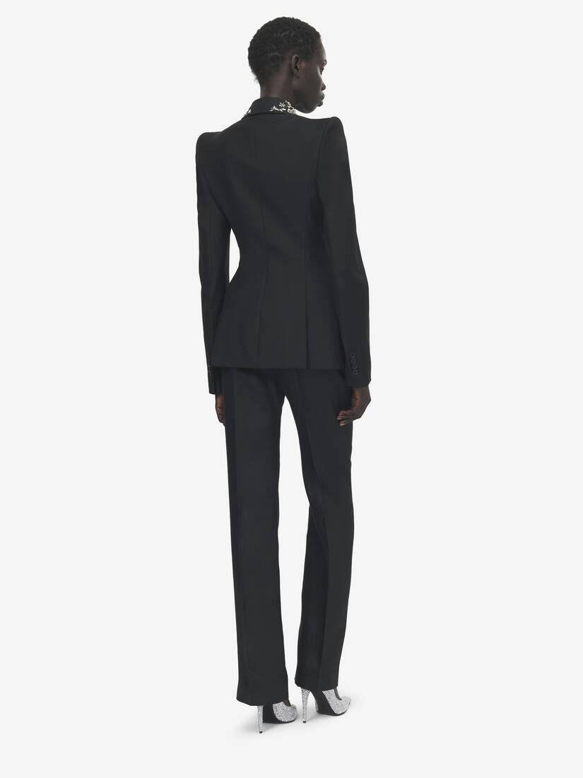 Alexander McQueen 刺绣翻领单排扣夹克