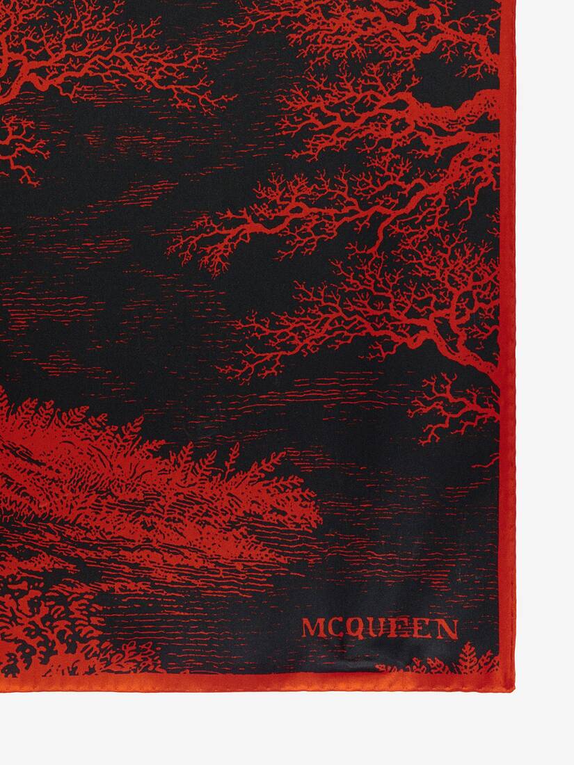 McQueen女士红色/黑色 “Tree Of Life”围巾