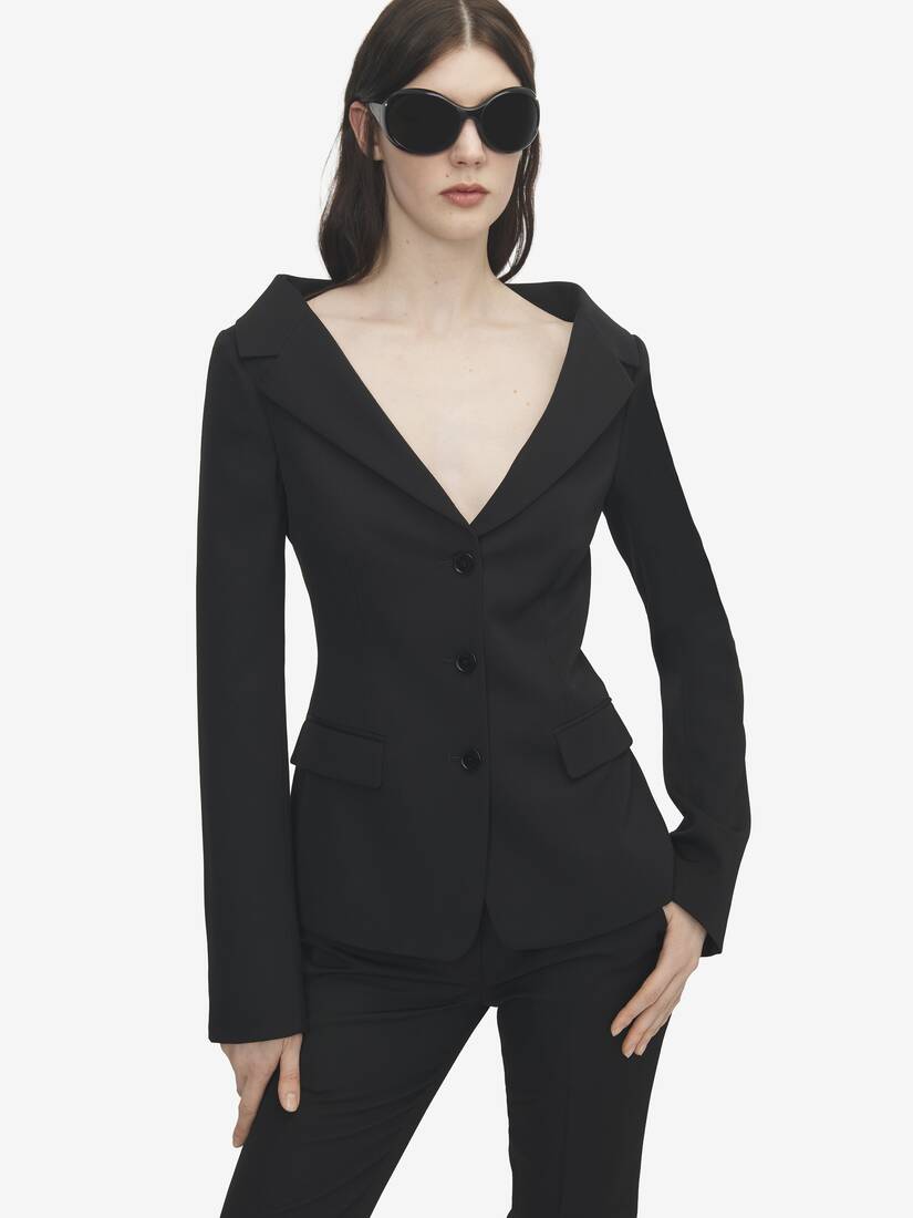 Alexander McQueen 露肩背带夹克