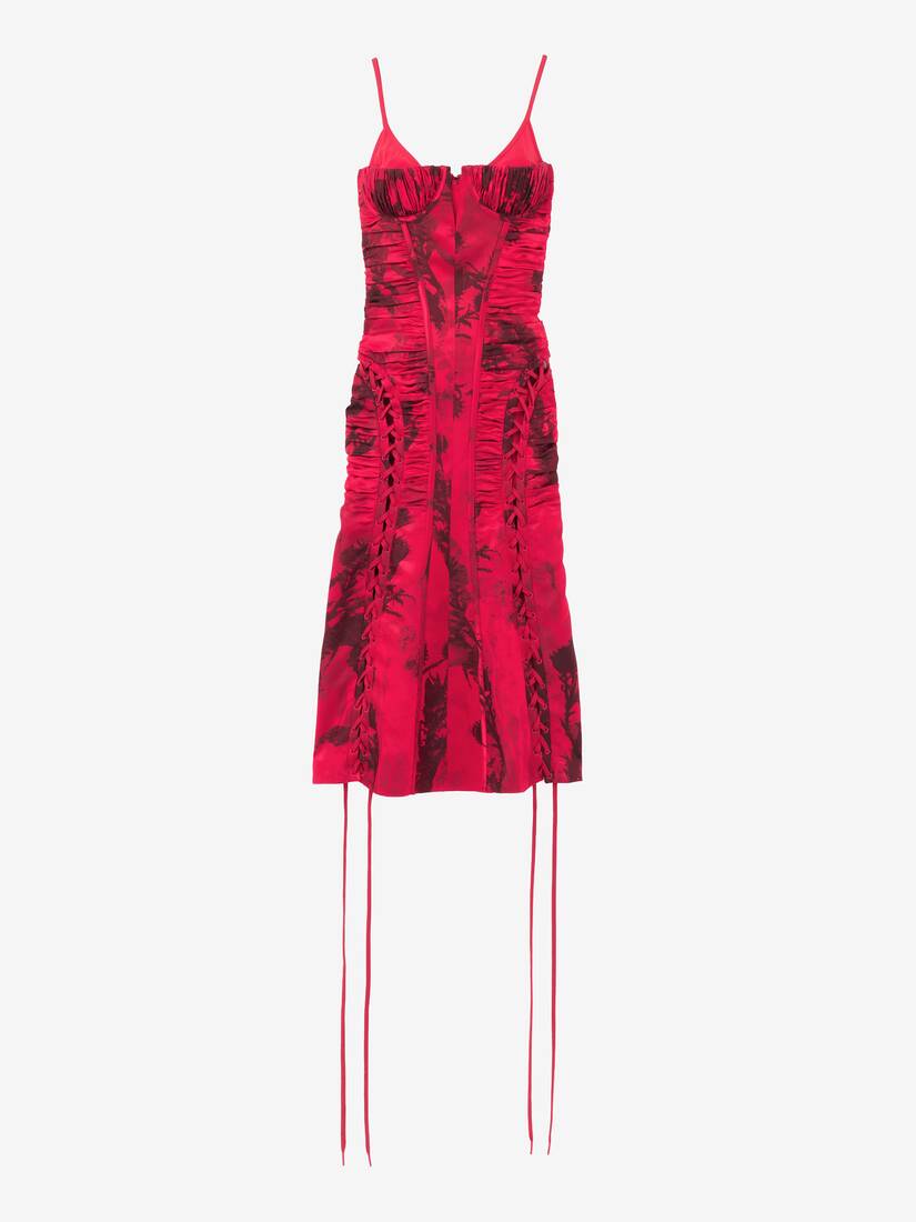 Alexander McQueen 花卉提花束腰连衣裙