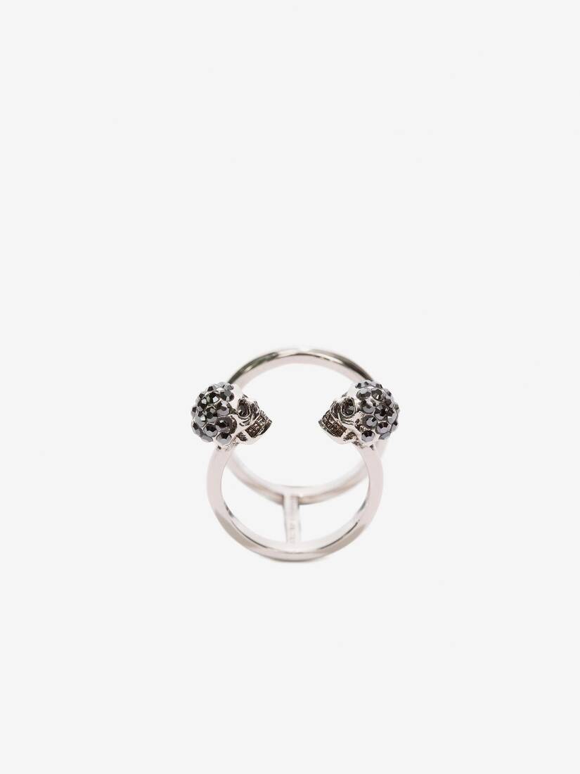 Alexander McQueen 双骷髅双圈戒指