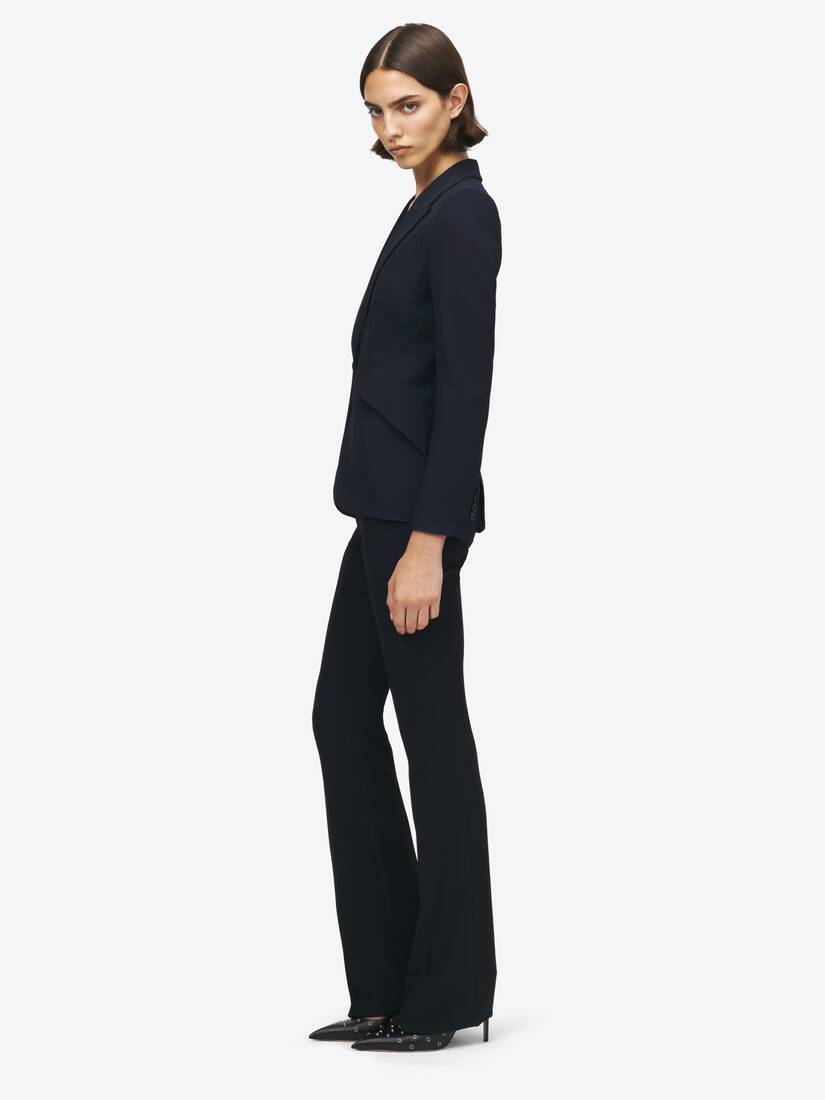 Alexander McQueen 高垫肩树叶绉绸夹克