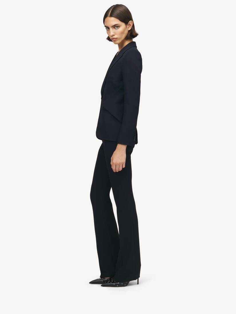 Alexander McQueen 高垫肩树叶绉绸夹克
