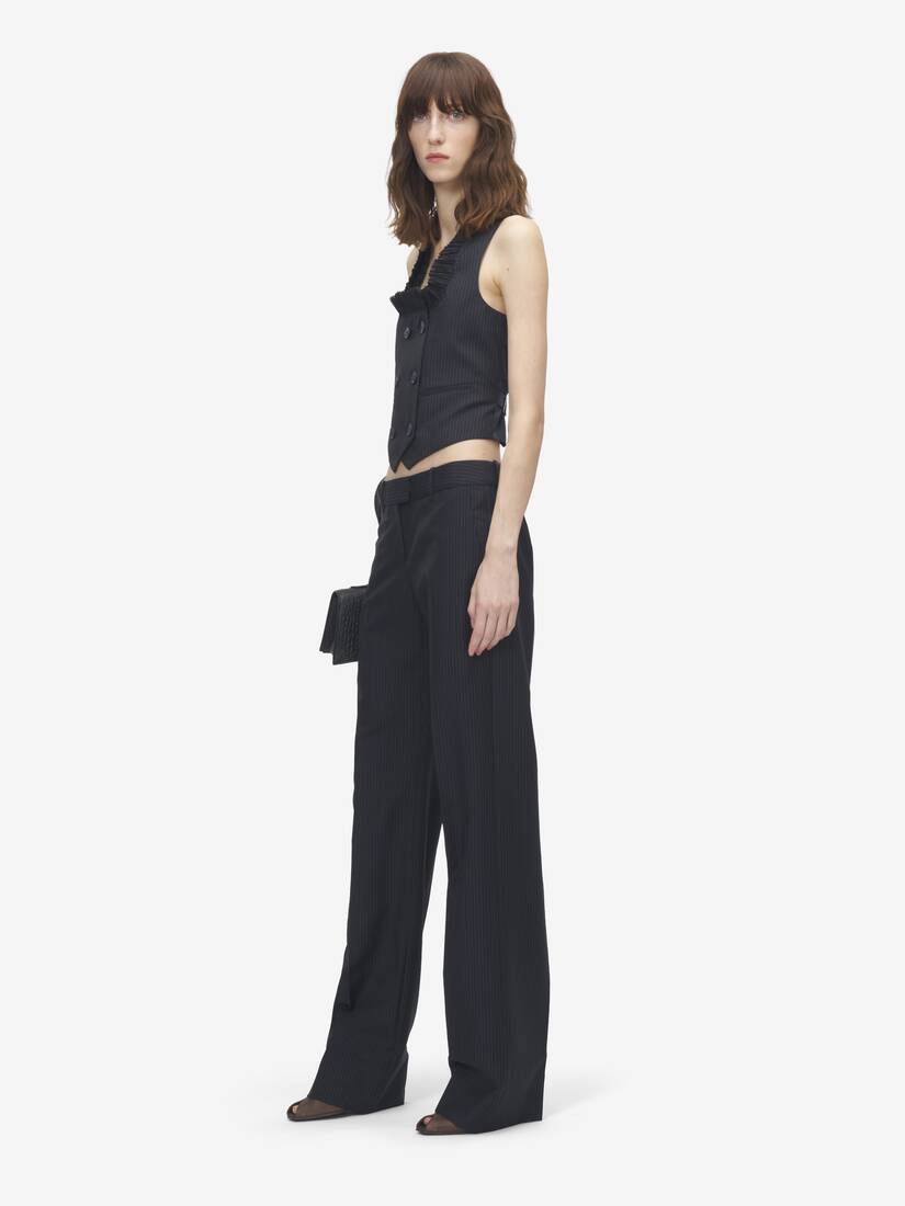 Alexander McQueen 细条纹精裁马甲