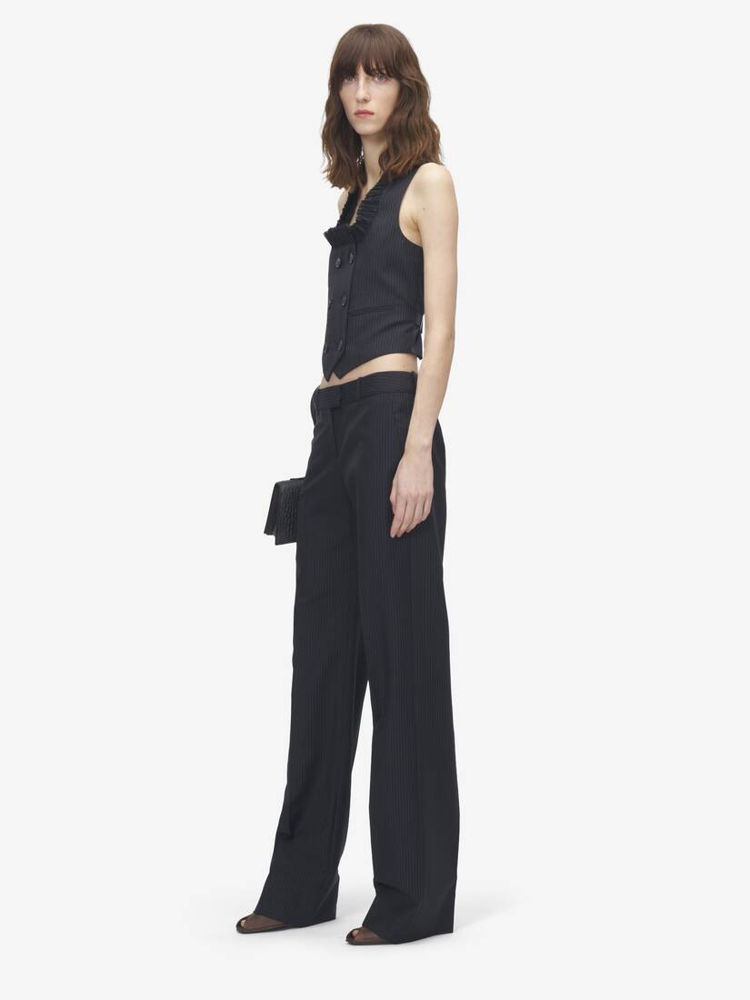 Alexander McQueen 细条纹精裁马甲