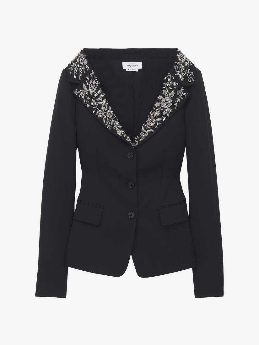 Alexander McQueen 刺绣露肩背带夹克