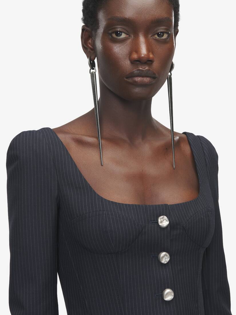 Alexander McQueen 细条纹修身夹克