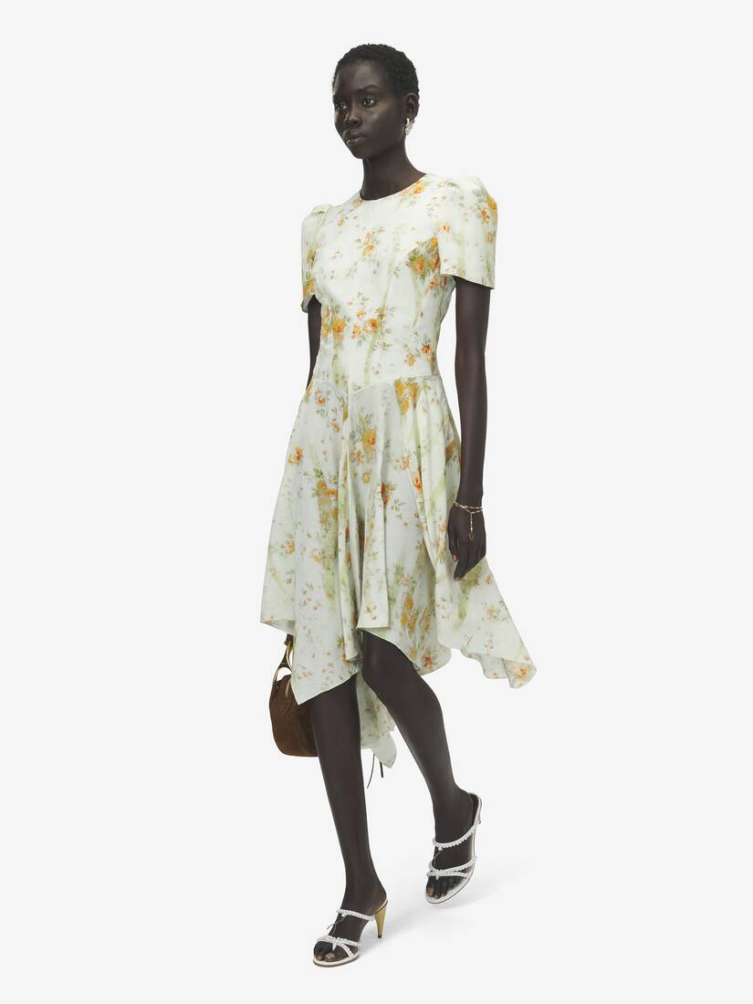 Alexander McQueen 桑蚕丝花卉印花连衣裙