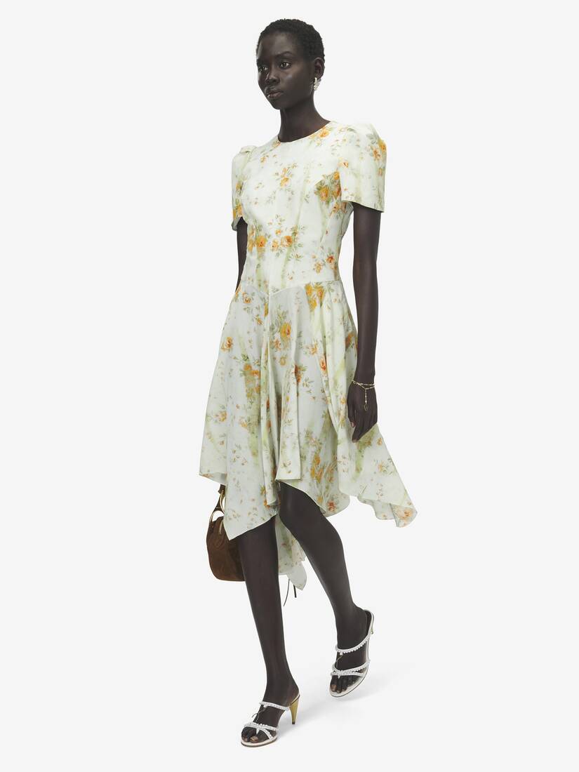 Alexander McQueen 桑蚕丝花卉印花连衣裙