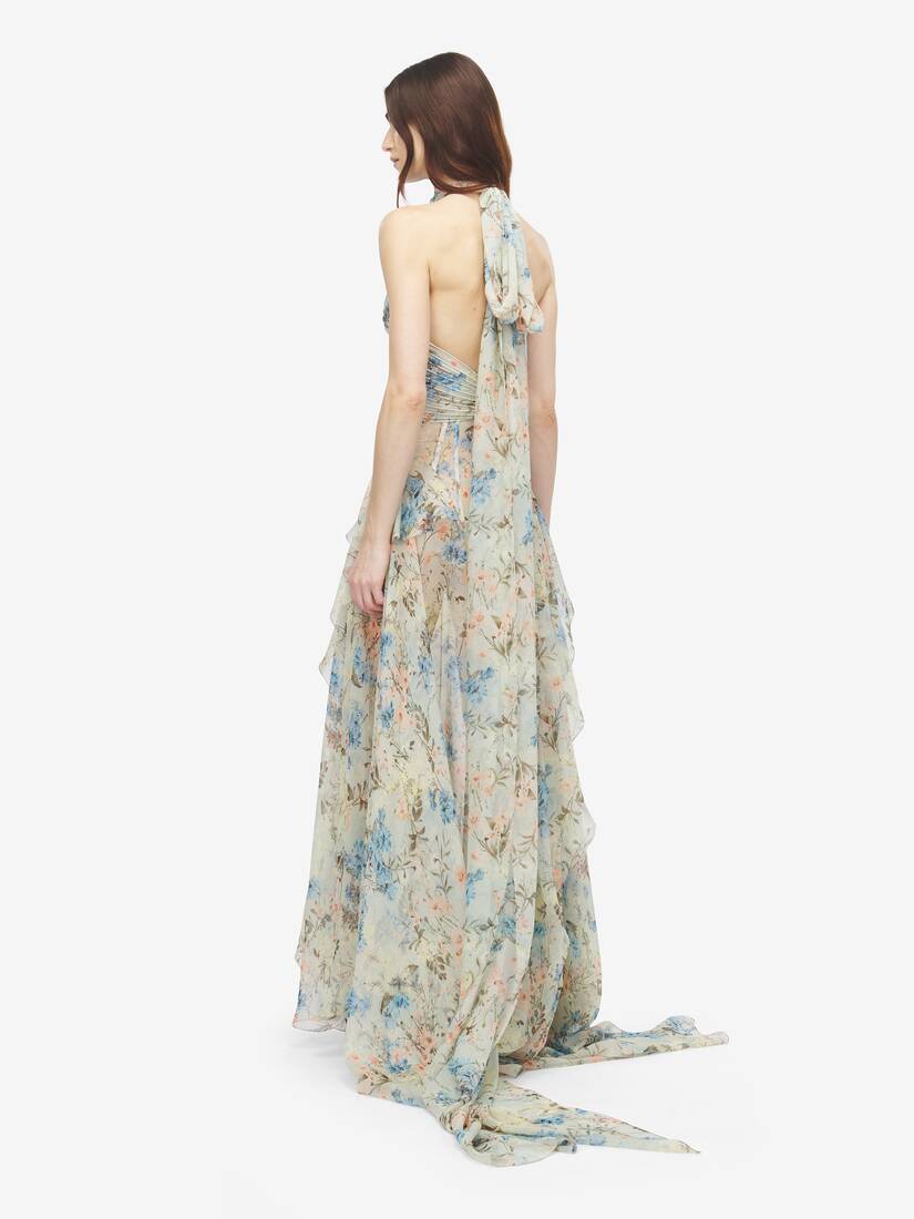 Alexander McQueen 壁纸花卉晚宴连衣裙