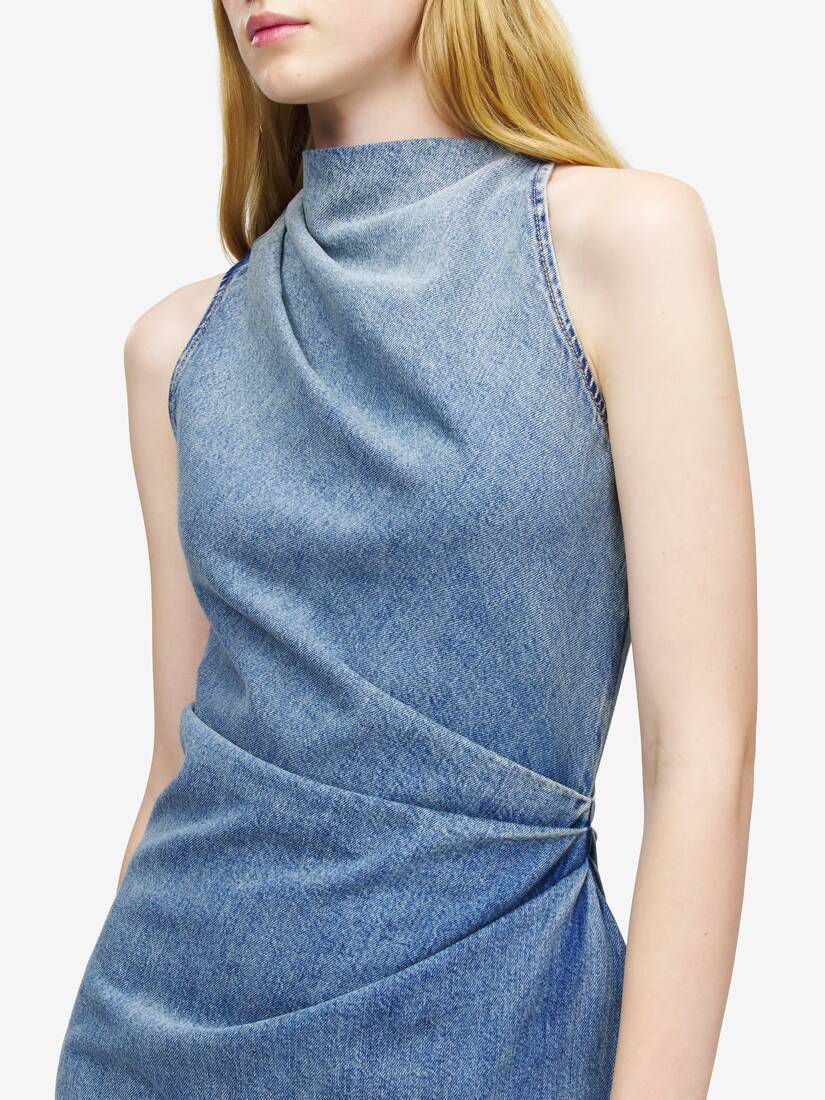 Alexander McQueen 牛仔布不对称迷你连衣裙