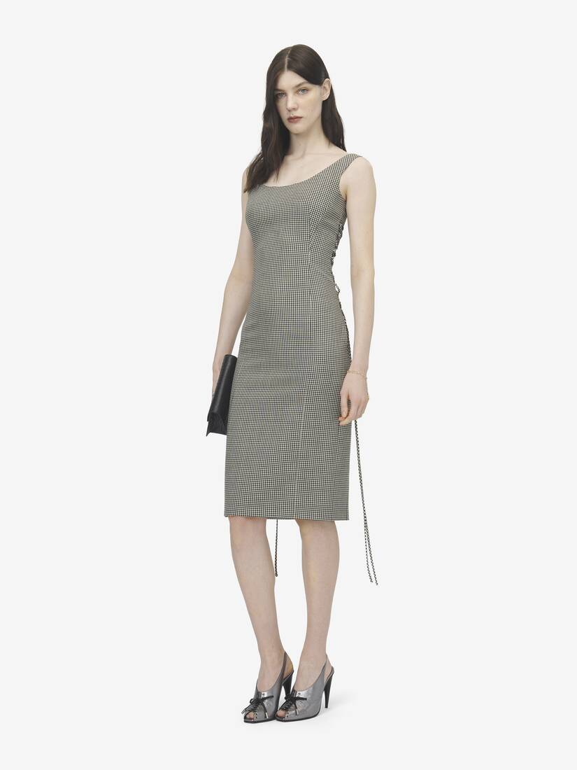 Alexander McQueen 束腰蕾丝维希格纹铅笔连衣裙