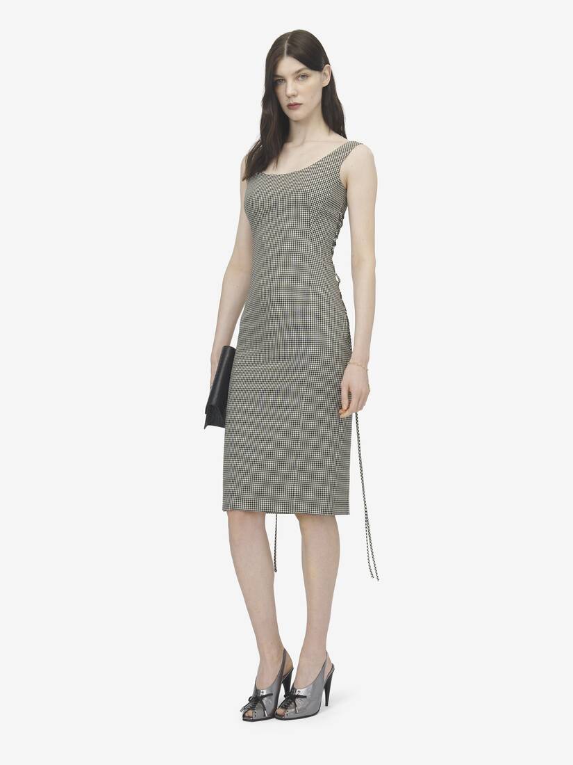 Alexander McQueen 束腰蕾丝维希格纹铅笔连衣裙