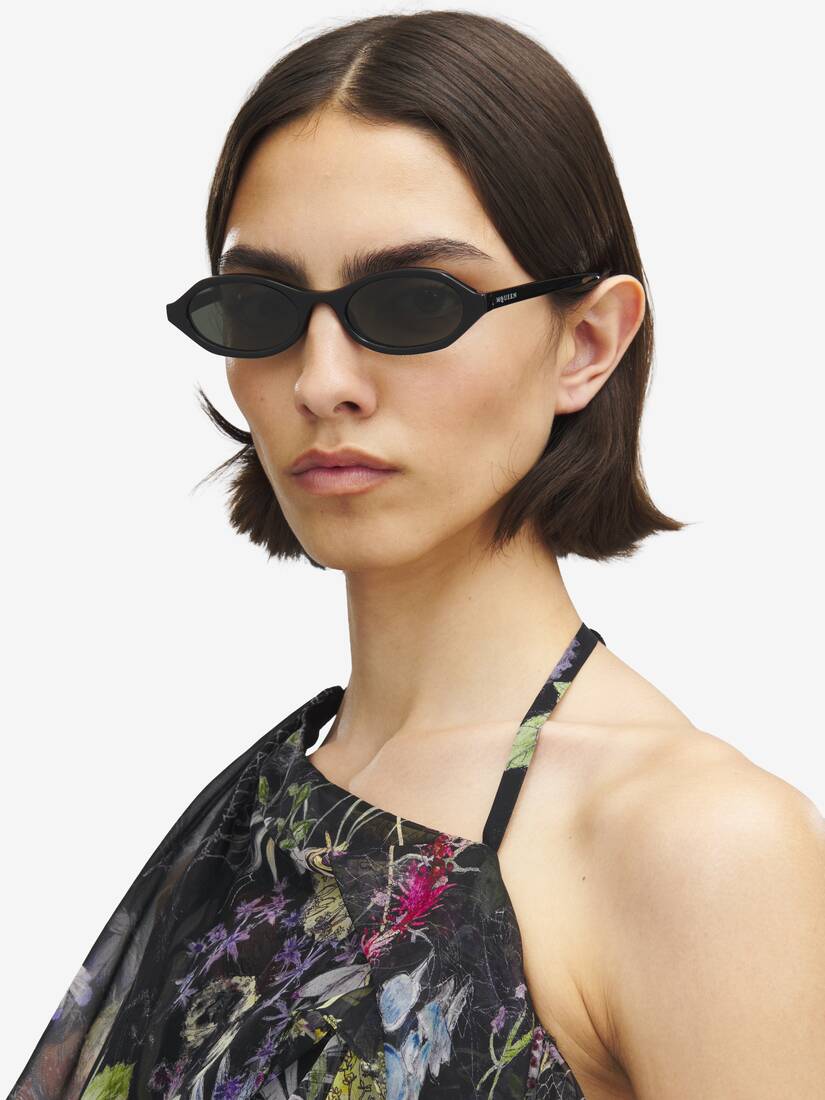 Alexander McQueen 几何椭圆框太阳眼镜