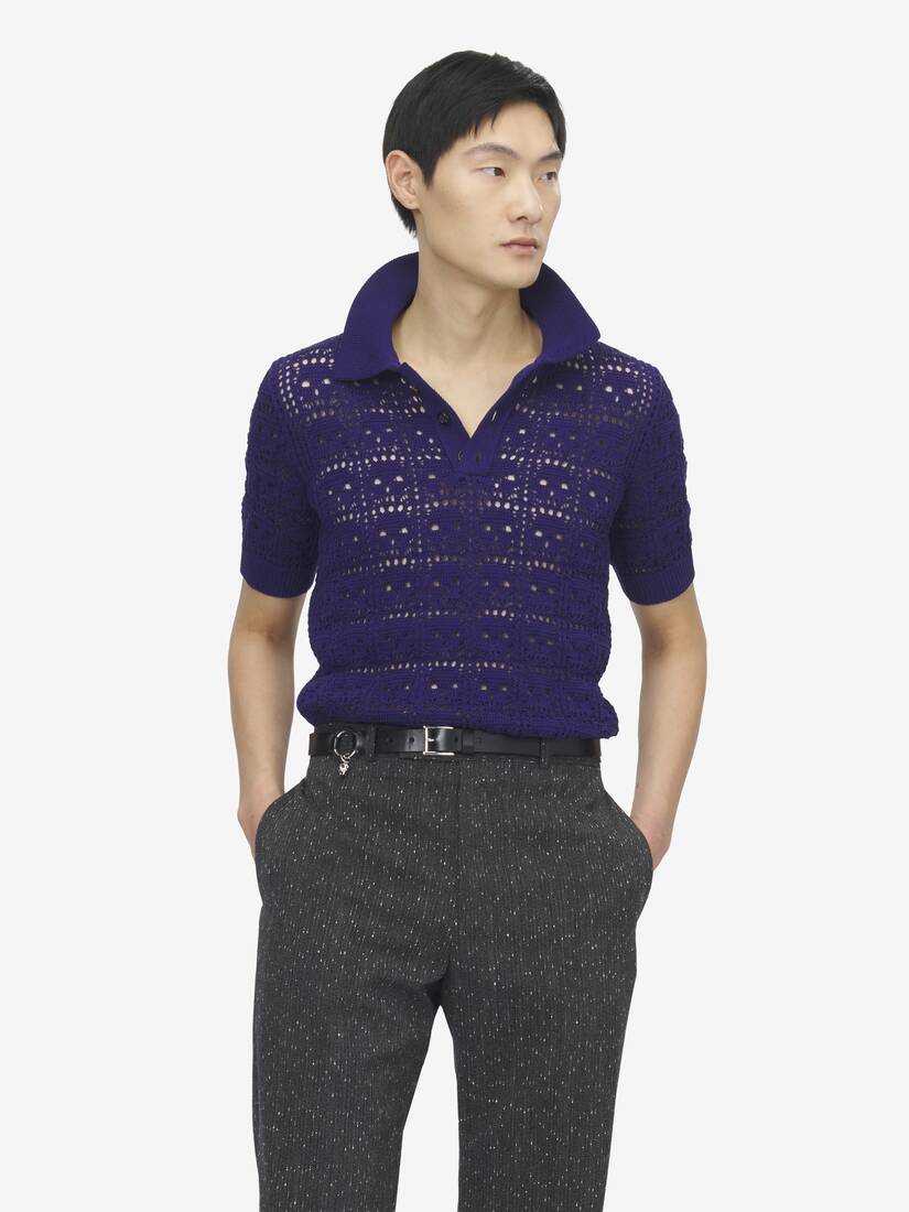 Alexander McQueen Skull钩织Polo衫