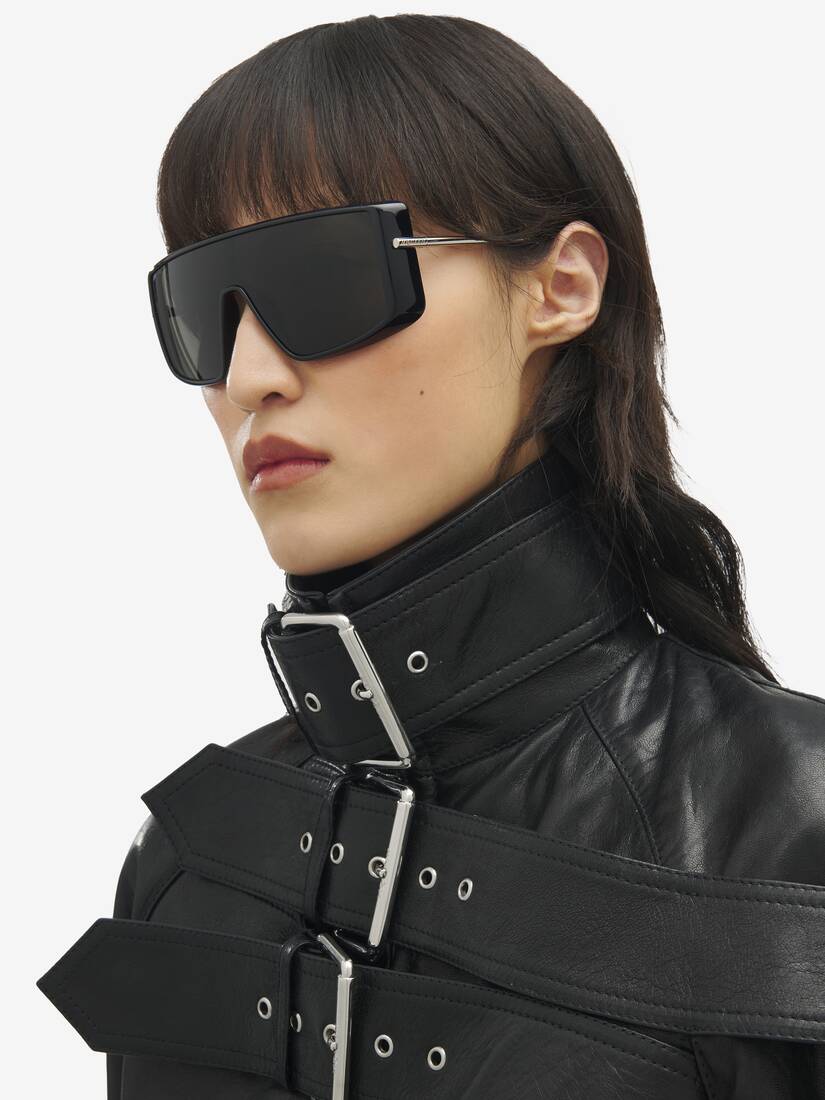 Alexander McQueen T-Bar护目镜造型太阳眼镜