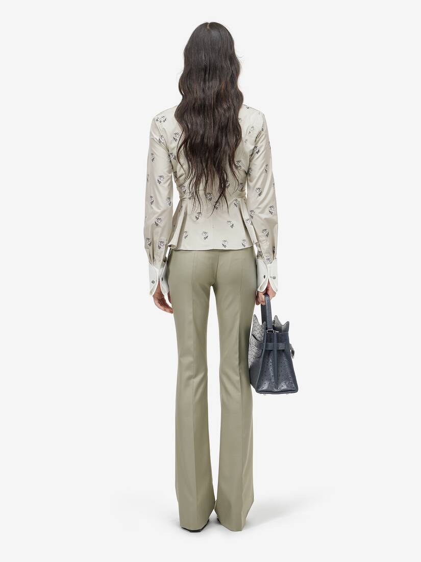 Alexander McQueen 塔夫绸玫瑰提花自系式衬衫