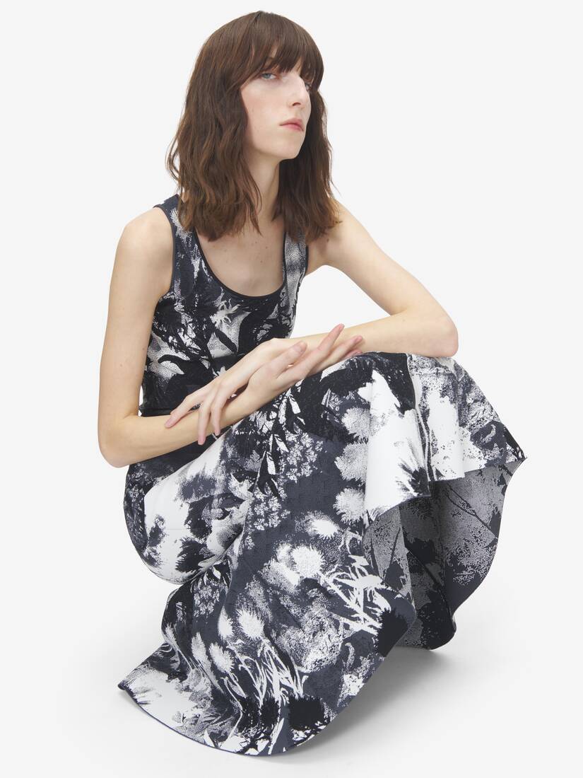 Alexander McQueen 花卉提花中长连衣裙