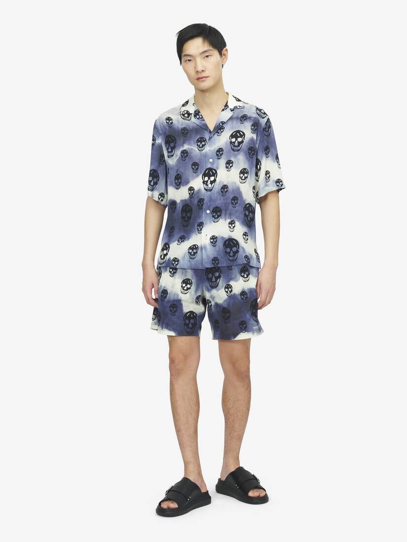 Alexander McQueen 扎染Skull夏威夷衬衫
