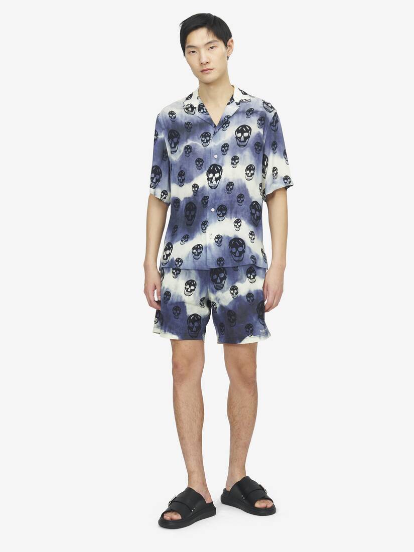 Alexander McQueen 扎染Skull夏威夷衬衫