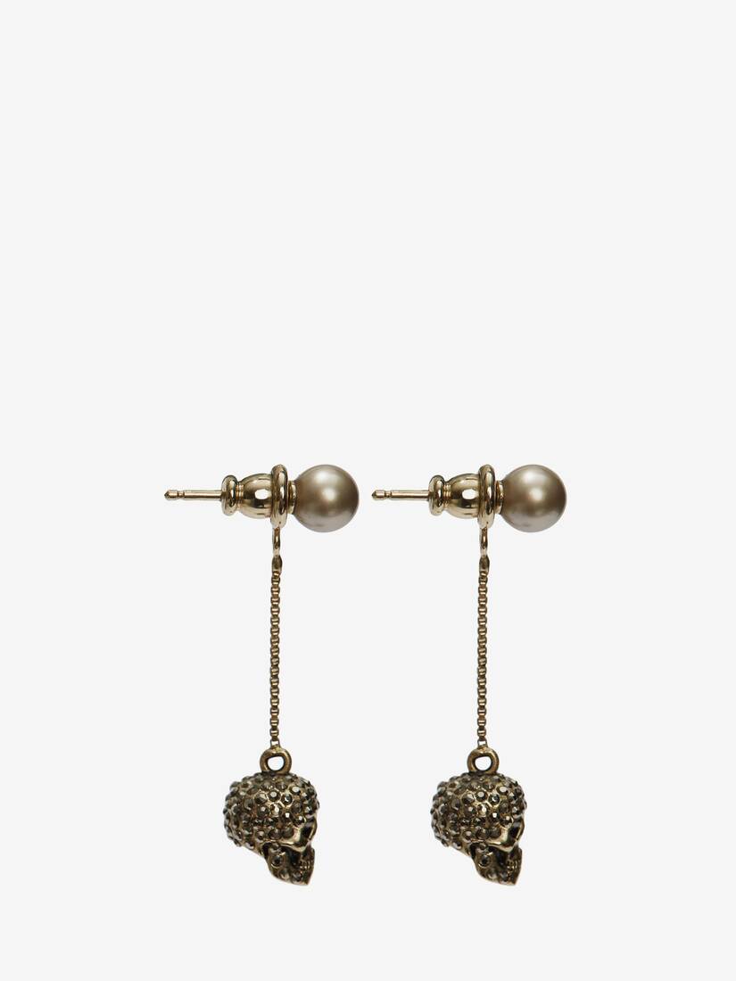 Alexander McQueen Pave Skull 链式耳环