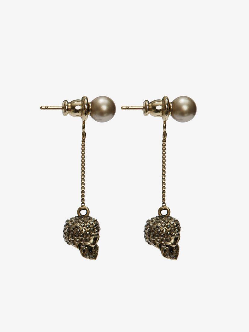 Alexander McQueen Pave Skull 链式耳环