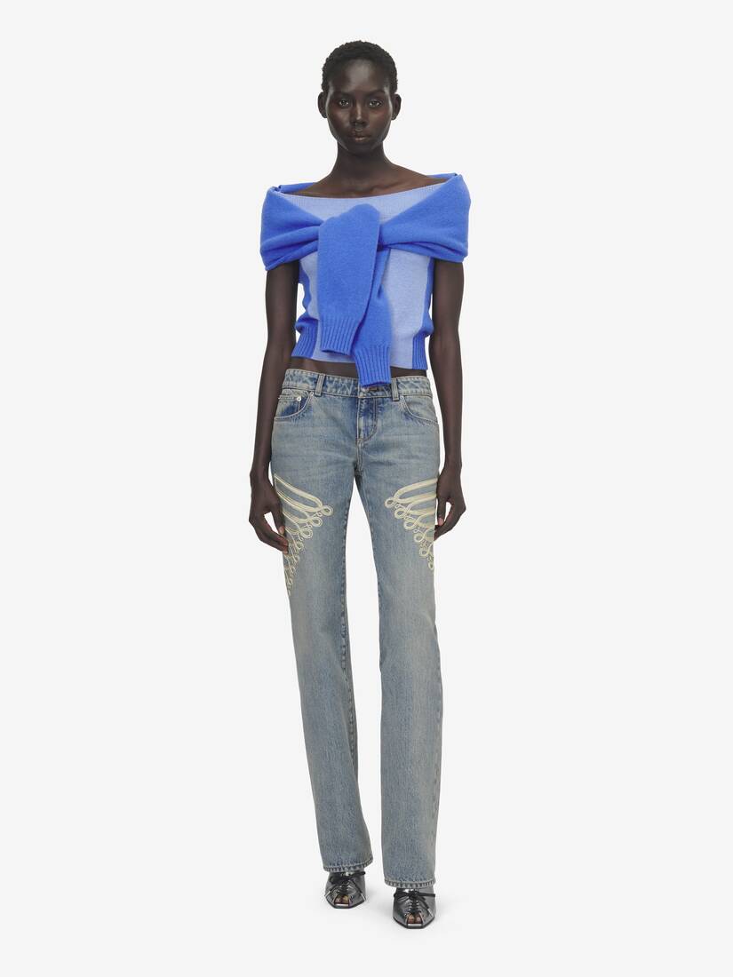Alexander McQueen 羊毛山羊绒视错觉针织上衣