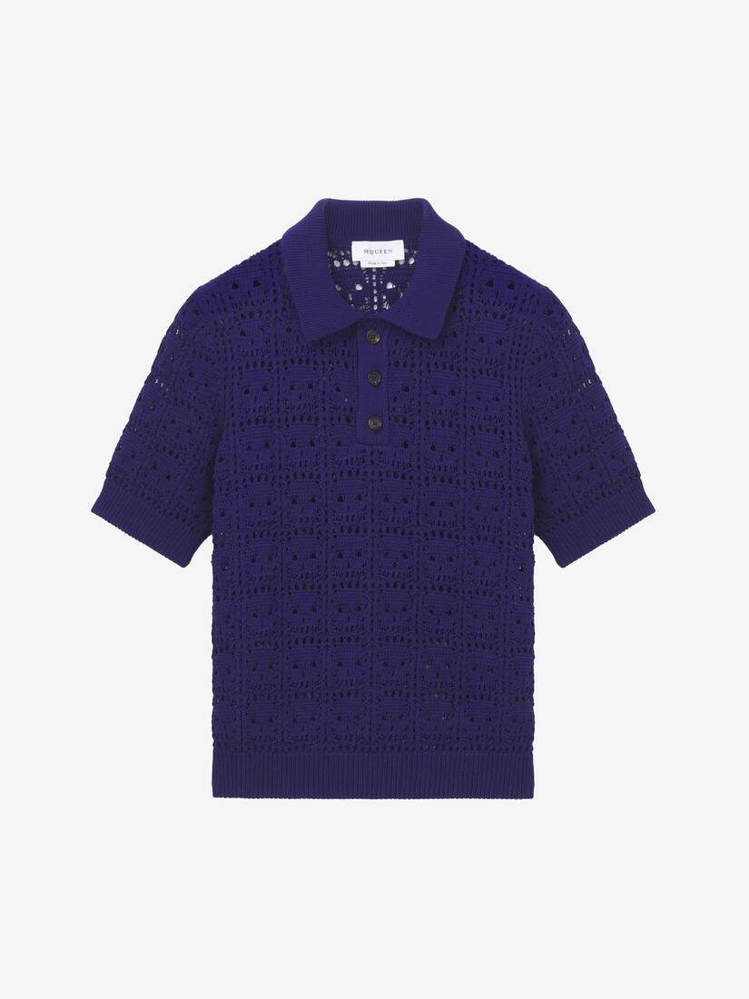Alexander McQueen Skull钩织Polo衫