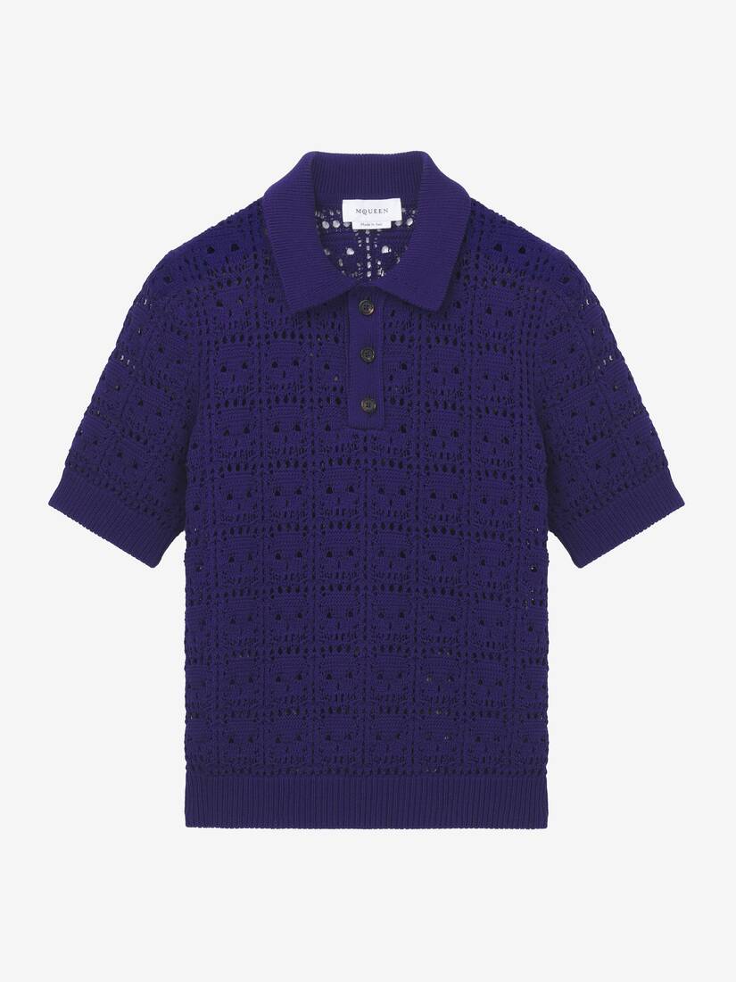 Alexander McQueen Skull钩织Polo衫