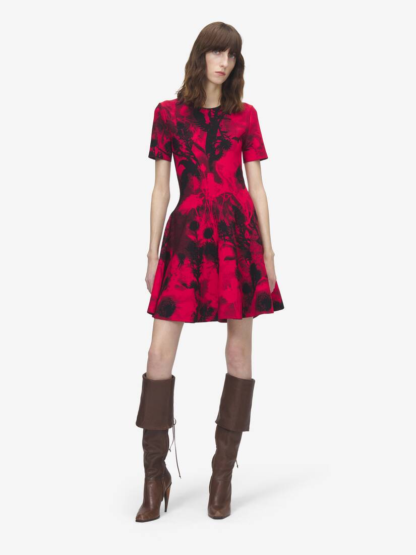 Alexander McQueen 花卉提花迷你连衣裙