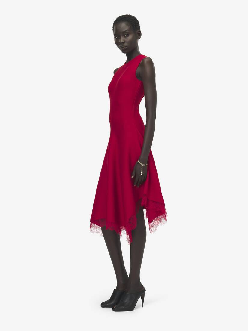 Alexander McQueen 蕾丝饰边A字连衣裙