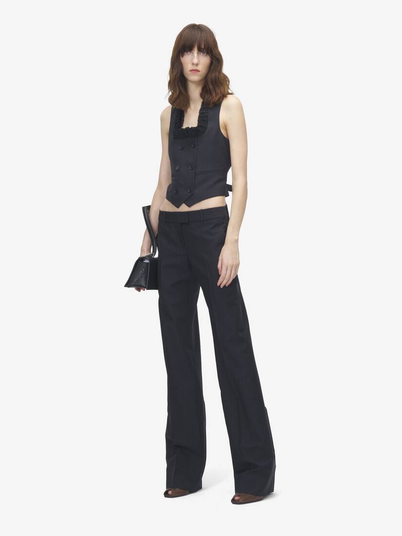 Alexander McQueen 细条纹Bumster长裤