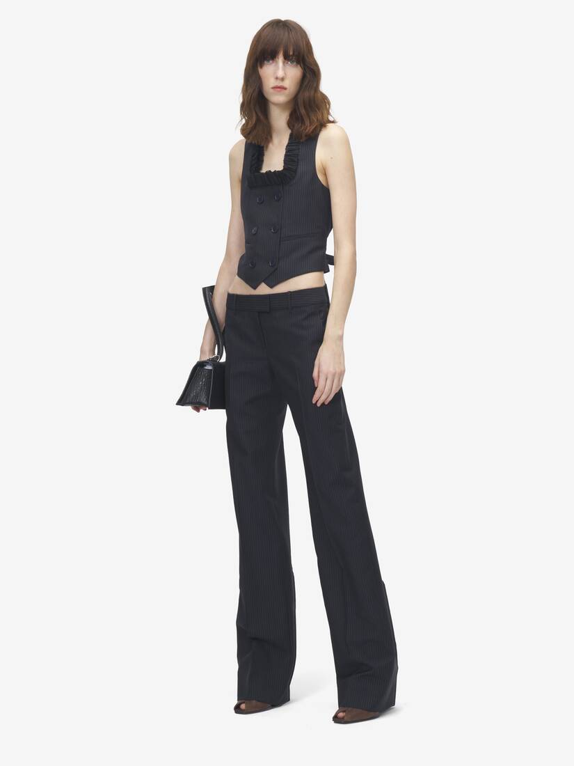 Alexander McQueen 细条纹Bumster长裤
