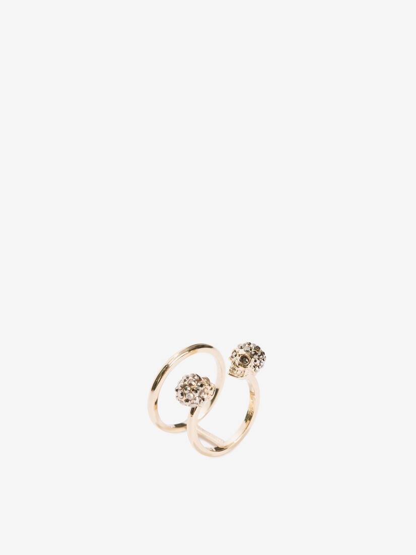 Alexander McQueen 双骷髅双圈戒指