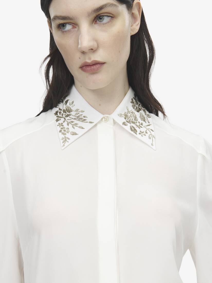 Alexander McQueen 花卉刺绣衬衫
