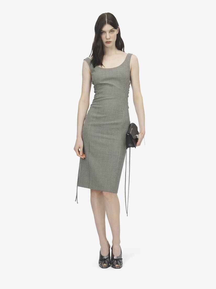 Alexander McQueen 束腰蕾丝维希格纹铅笔连衣裙