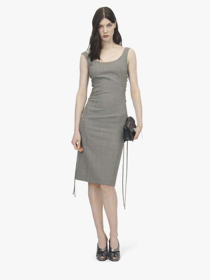 Alexander McQueen 束腰蕾丝维希格纹铅笔连衣裙