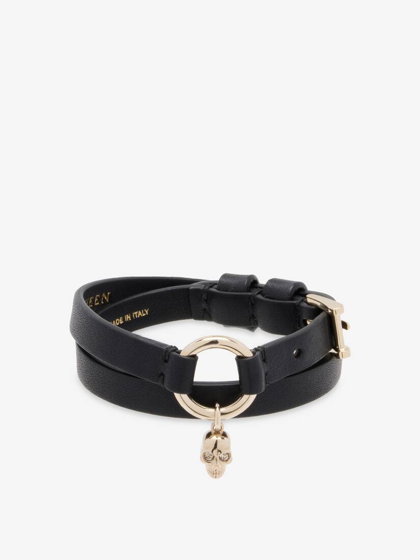 Alexander McQueen Skull饰环双圈手镯