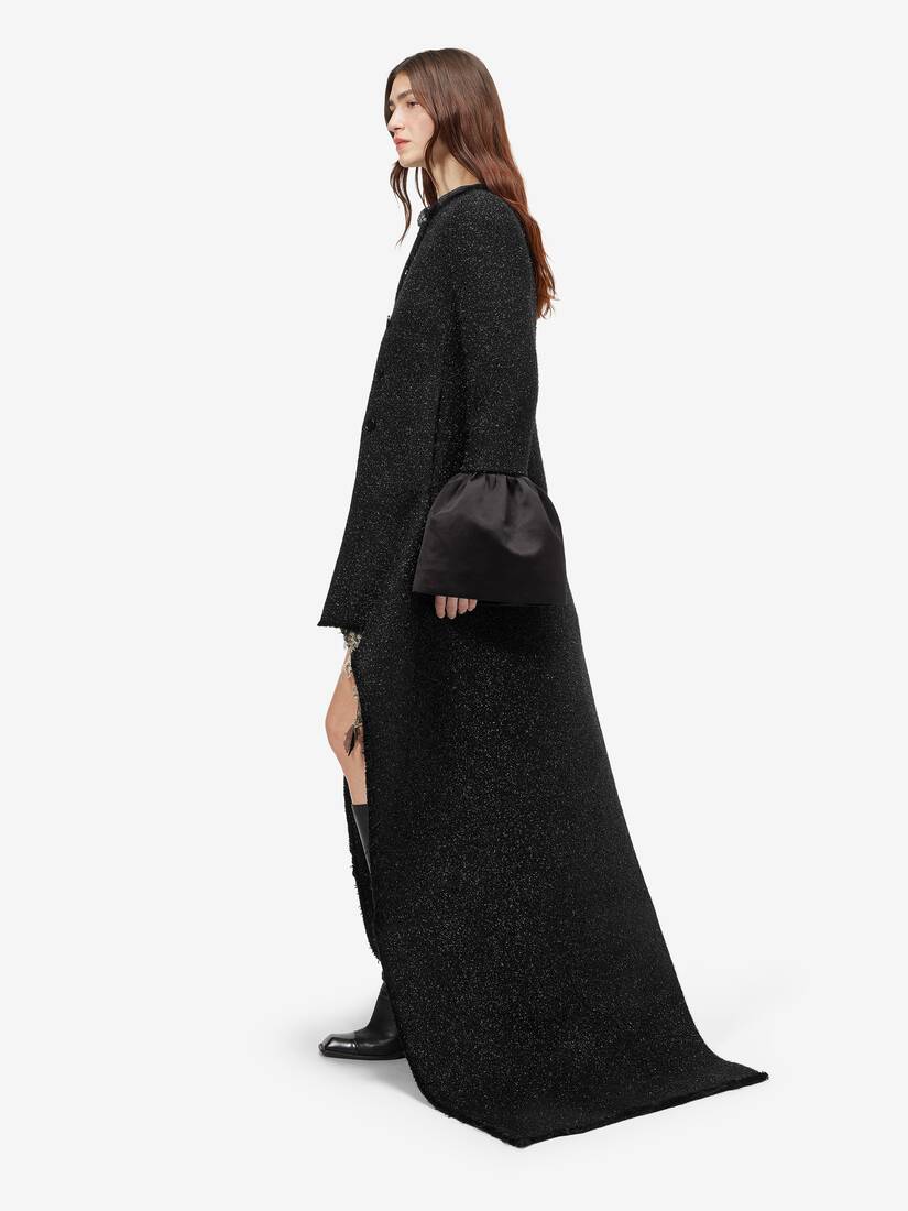 Alexander McQueen 金属感粗花呢前短后长大衣